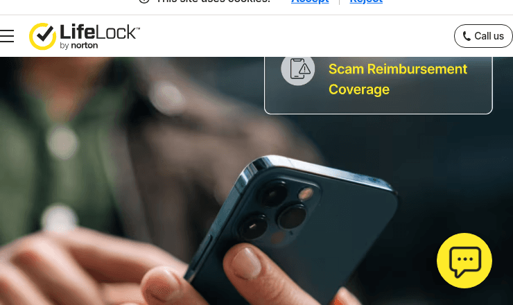 LifeLock scam detection notification on mobile phone